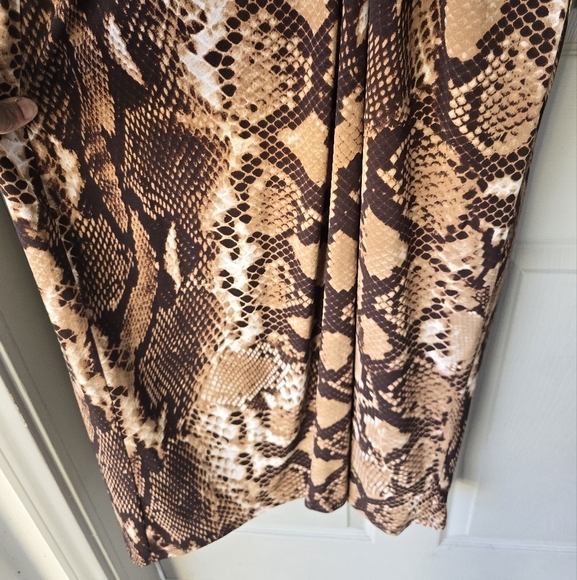Chico's Maxi Dress Sz M Women Snake Print Sleveless Lined Stretchy Neutral - Picture 9 of 13